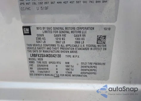 2019 Buick Envision Awd Essence z USA, uszkodzony, nr VIN LRBFX2SA4KD042138